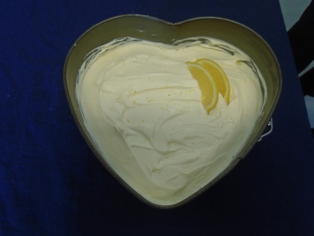 Heart shaped lemon cheesecake.